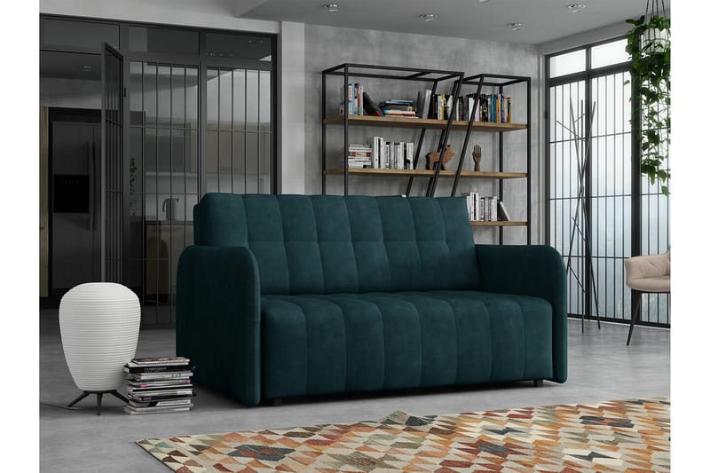 Denegal 2-sits Bäddsoffa NO_BRAND Dark Green/Blue - Møbler - Sofaer - Sovesofaer