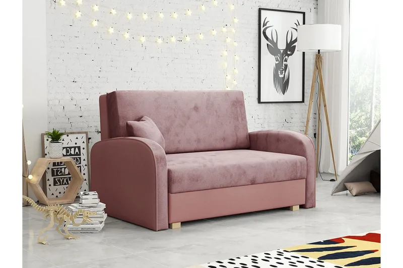 Denegal 2-sits Bäddsoffa NO_BRAND Light pink - Møbler - Sofaer - Sovesofaer
