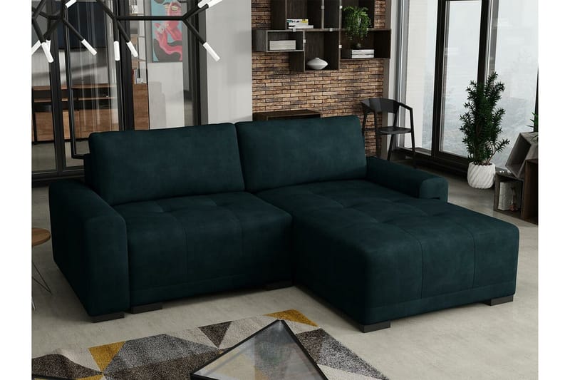 Denegal 2-sits Hörnbäddsoffa NO_BRAND Dark green - Møbler - Sofaer - Sovesofaer