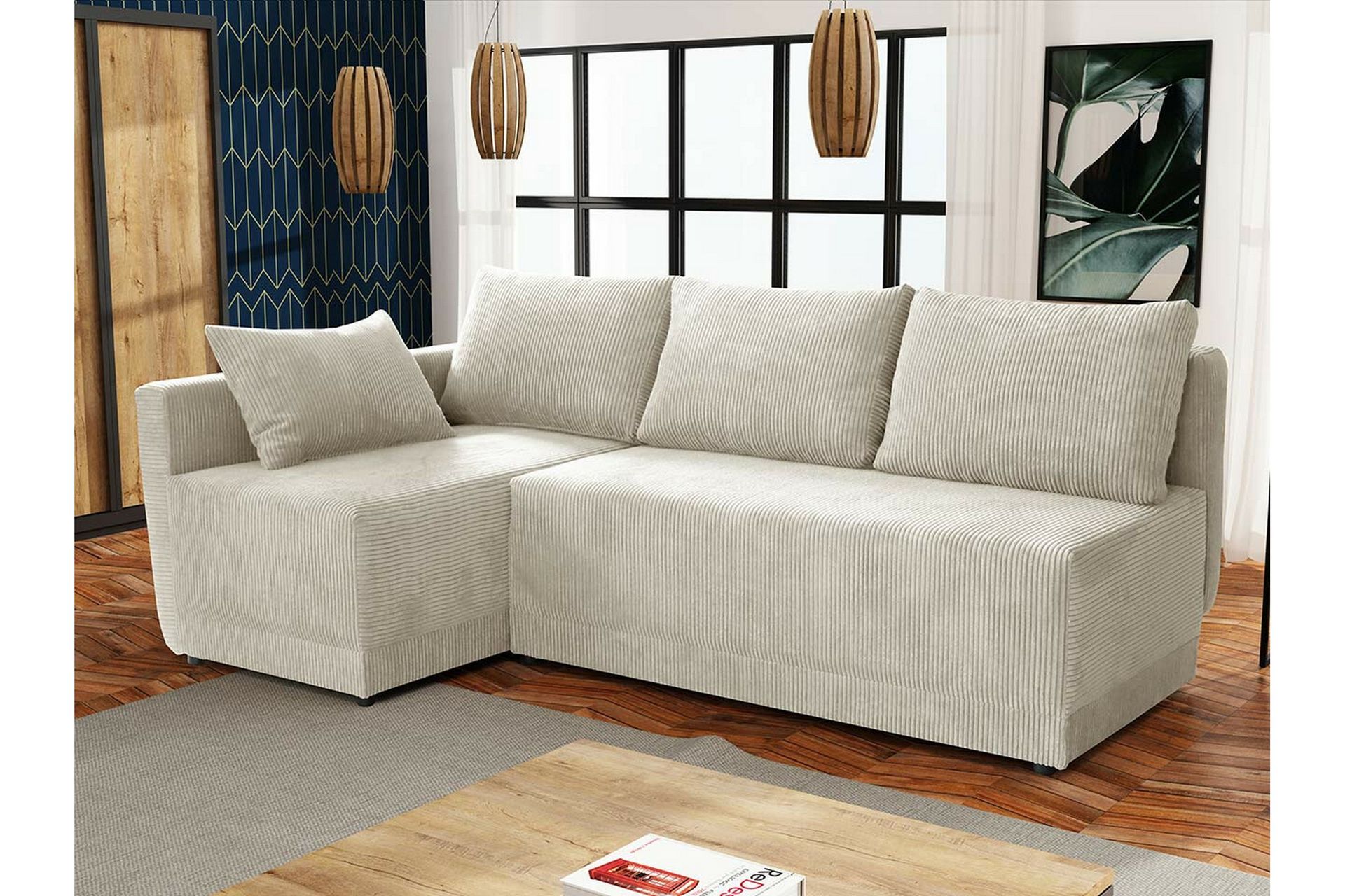 Denegal 3-seters Hjørnesovesofa - Beige - Møbler - Sofaer - Sovesofaer