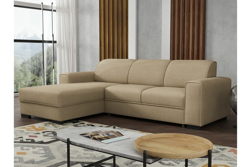 Denegal 3-seters Hjørnesovesofa - Beige - Møbler - Sofaer - Sovesofaer