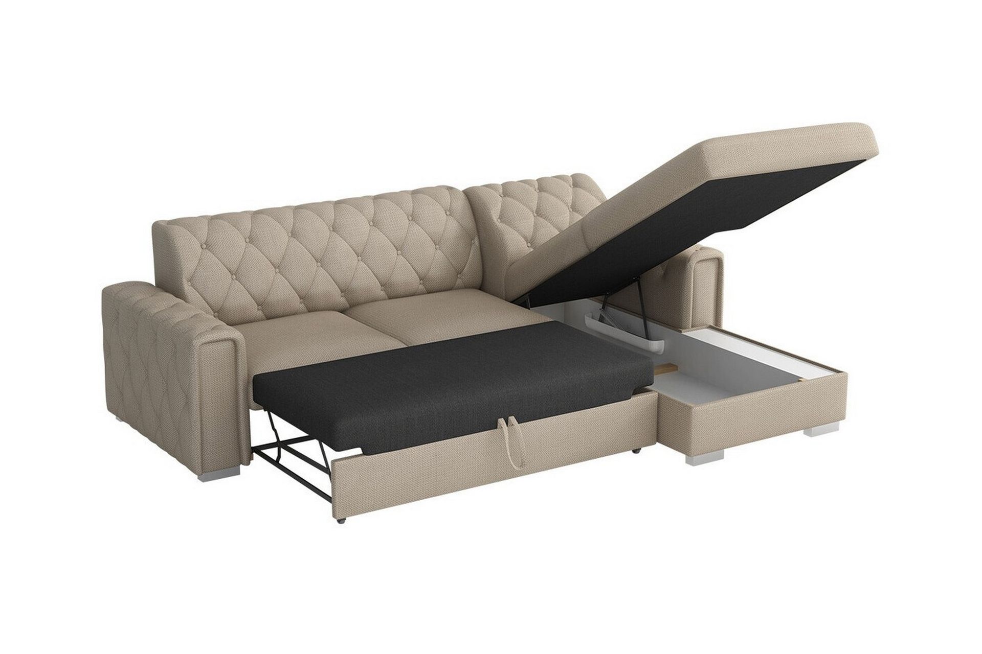 Denegal 3-seters Hjørnesovesofa - Beige - Møbler - Sofaer - Sovesofaer
