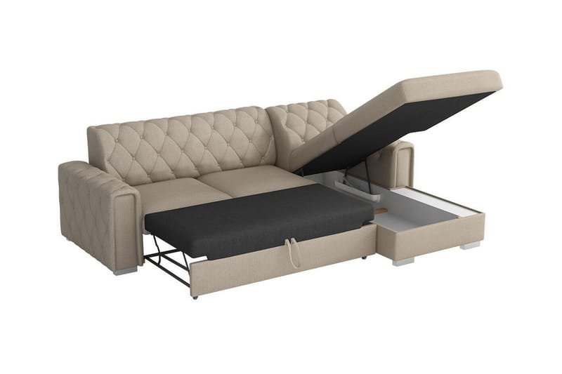 Denegal 3-seters Hjørnesovesofa - Beige - Møbler - Sofaer - Sovesofaer