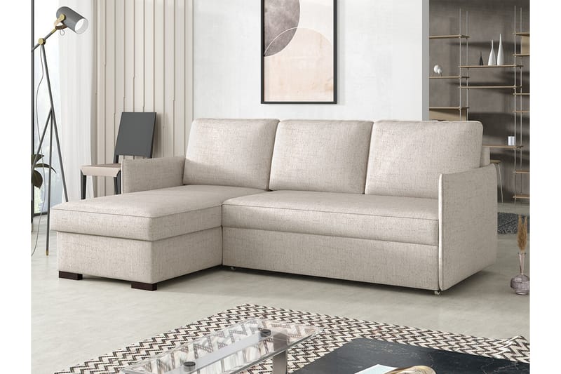 Denegal 3-seters Hjørnesovesofa - Beige - Møbler - Sofaer - Sovesofaer