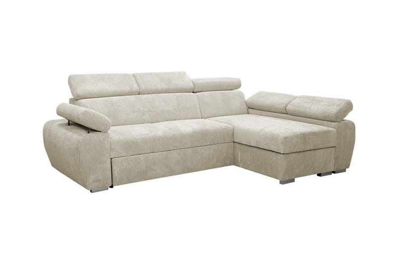 Denegal 3-seters Hjørnesovesofa - Beige/Lys Beige - Møbler - Sofaer - Sovesofaer