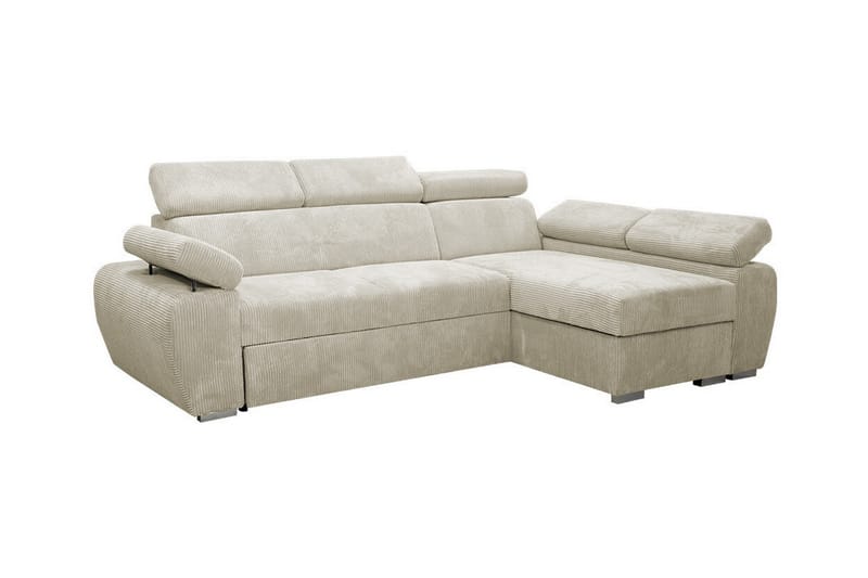 Denegal 3-seters Hjørnesovesofa - Beige/Lys Beige - Sovesofaer - Hjørnesovesofa