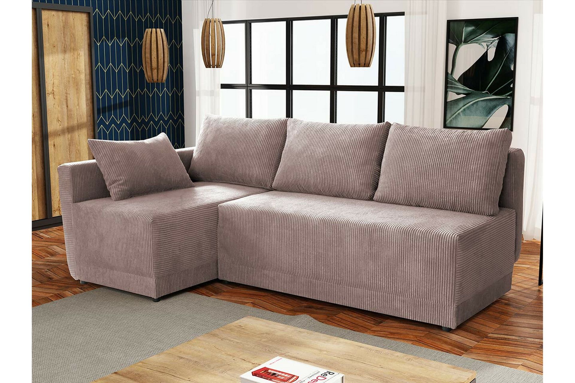 Denegal 3-seters Hjørnesovesofa - Brun - Møbler - Sofaer - Sovesofaer