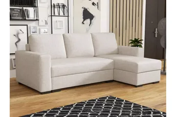 Denegal 3-seters Hjørnesovesofa - Cream - Møbler - Sofaer - Sovesofaer