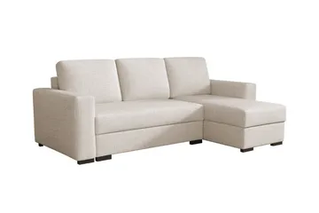 Denegal 3-seters Hjørnesovesofa - Cream - Møbler - Sofaer - Sovesofaer