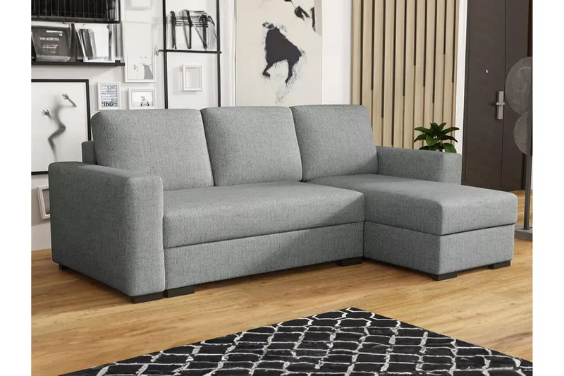 Denegal 3-seters Hjørnesovesofa - Grå - Møbler - Sofaer - Sovesofaer