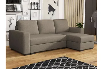 Denegal 3-seters Hjørnesovesofa - Lyse brun - Møbler - Sofaer - Sovesofaer