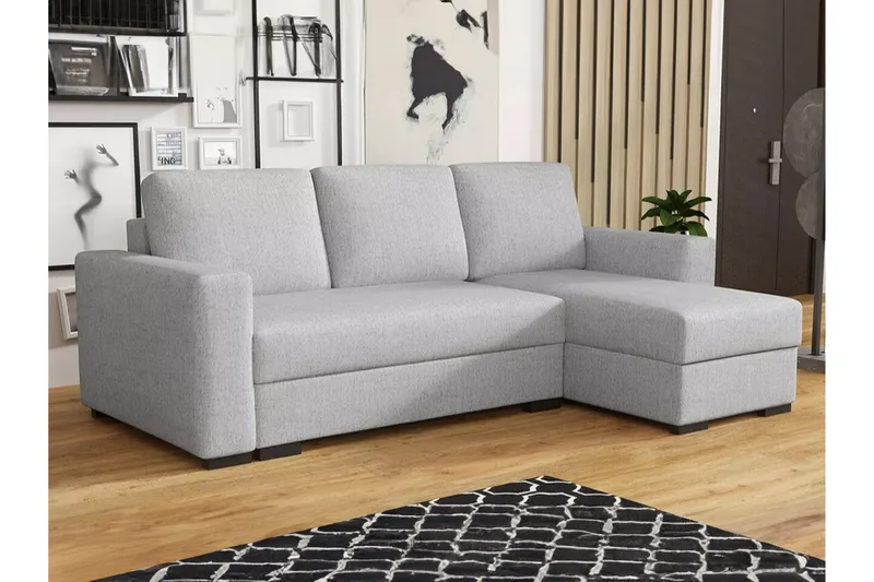 Denegal 3-seters Hjørnesovesofa - Lysegrå - Møbler - Sofaer - Sovesofaer