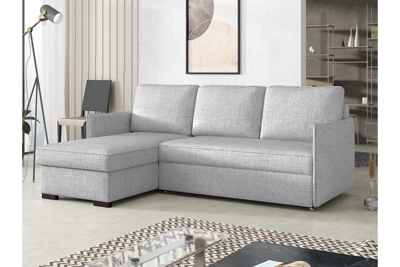 Denegal 3-seters Hjørnesovesofa - Lysegrå - Møbler - Sofaer - Sovesofaer