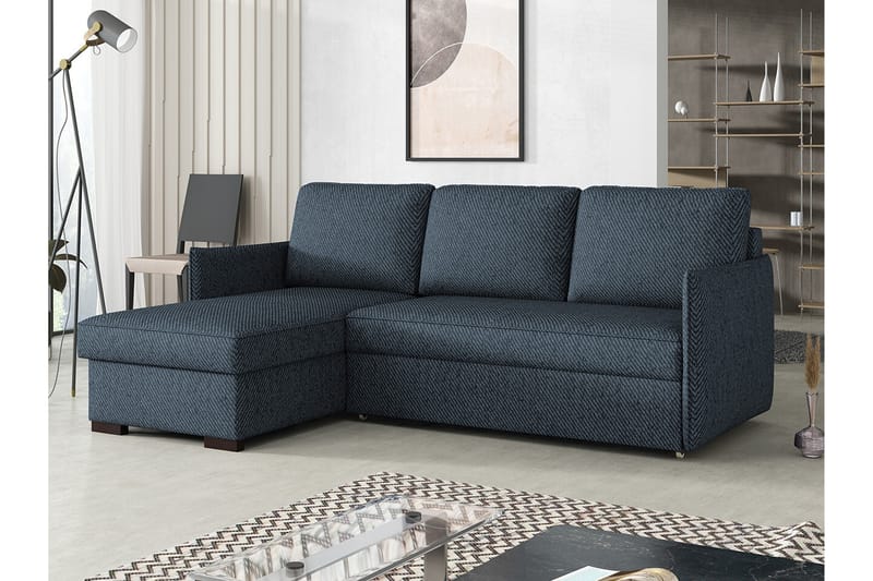 Denegal 3-seters Hjørnesovesofa - Mørkeblå - Møbler - Sofaer - Sovesofaer