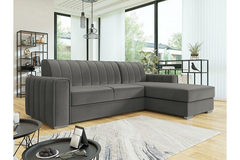 Denegal 3-seters Hjørnesovesofa - Mørkegrå - Møbler - Sofaer - Sovesofaer