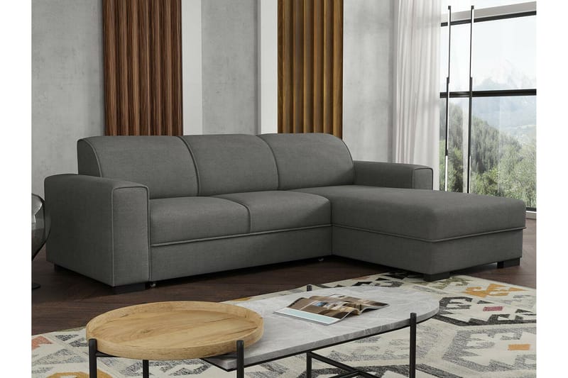 Denegal 3-seters Hjørnesovesofa - Mørkegrå - Møbler - Sofaer - Sovesofaer