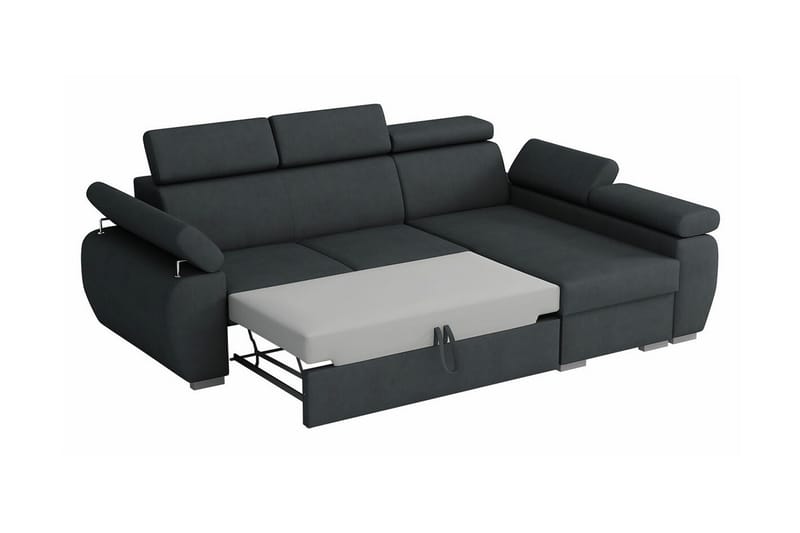 Denegal 3-seters Hjørnesovesofa - Mørkegrå - Møbler - Sofaer - Sovesofaer