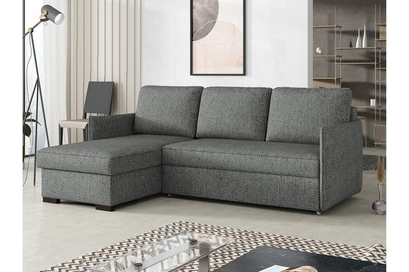 Denegal 3-seters Hjørnesovesofa - Mørkegrå - Møbler - Sofaer - Sovesofaer