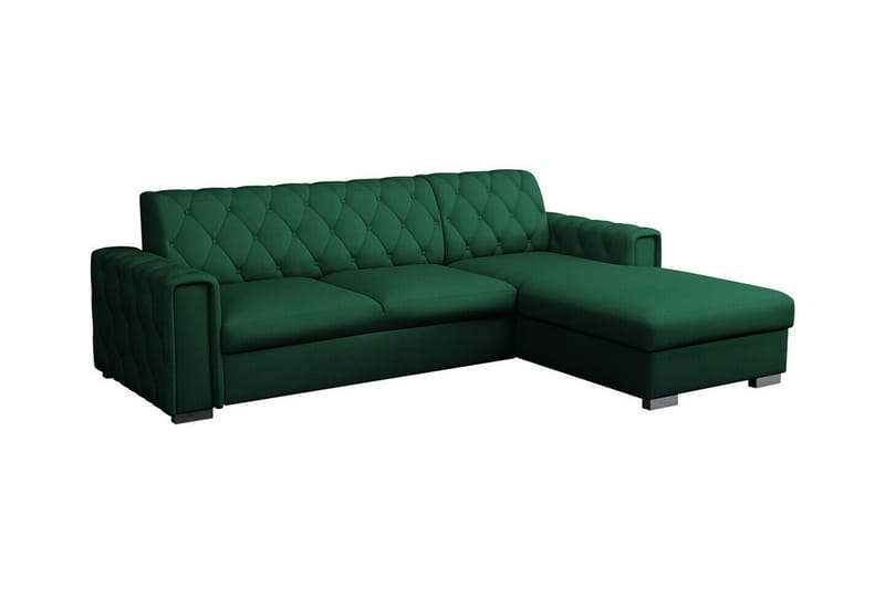 Denegal 3-seters Hjørnesovesofa - Mørkegrønn - Møbler - Sofaer - Sovesofaer