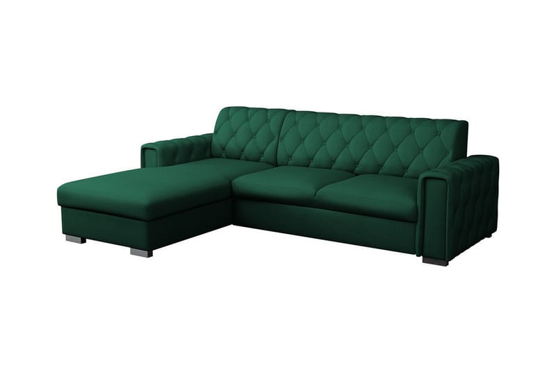 Denegal 3-seters Hjørnesovesofa - Mørkegrønn - Møbler - Sofaer - Sovesofaer
