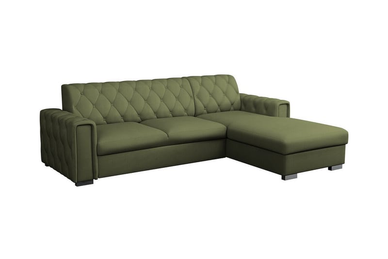 Denegal 3-seters Hjørnesovesofa - Mørkegrønn - Møbler - Sofaer - Sovesofaer