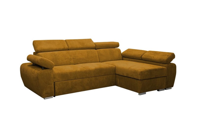 Denegal 3-seters Hjørnesovesofa - Mørkegul - Møbler - Sofaer - Sovesofaer