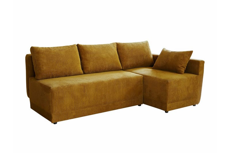 Denegal 3-seters Hjørnesovesofa - Sennepsgul - Møbler - Sofaer - Sovesofaer
