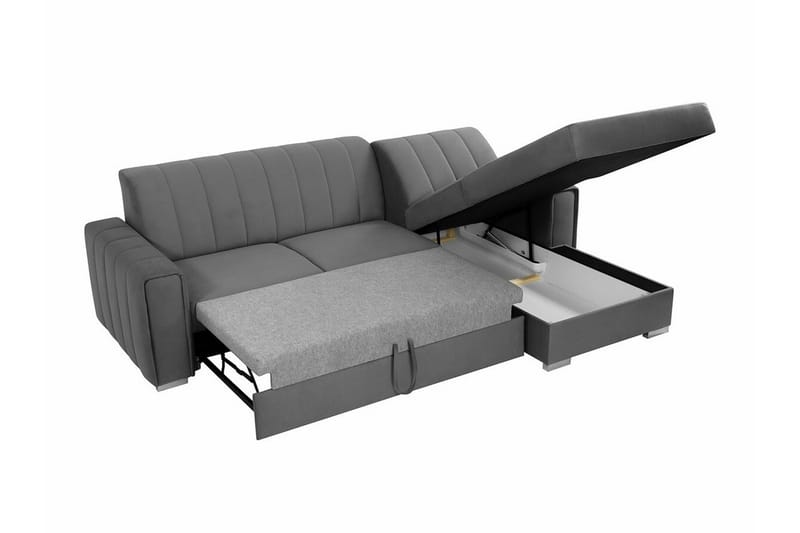Denegal 3-seters Hjørnesovesofa - Svart - Møbler - Sofaer - Sovesofaer