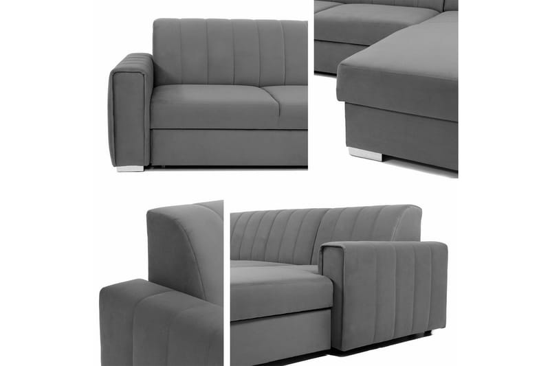 Denegal 3-seters Hjørnesovesofa - Svart - Møbler - Sofaer - Sovesofaer