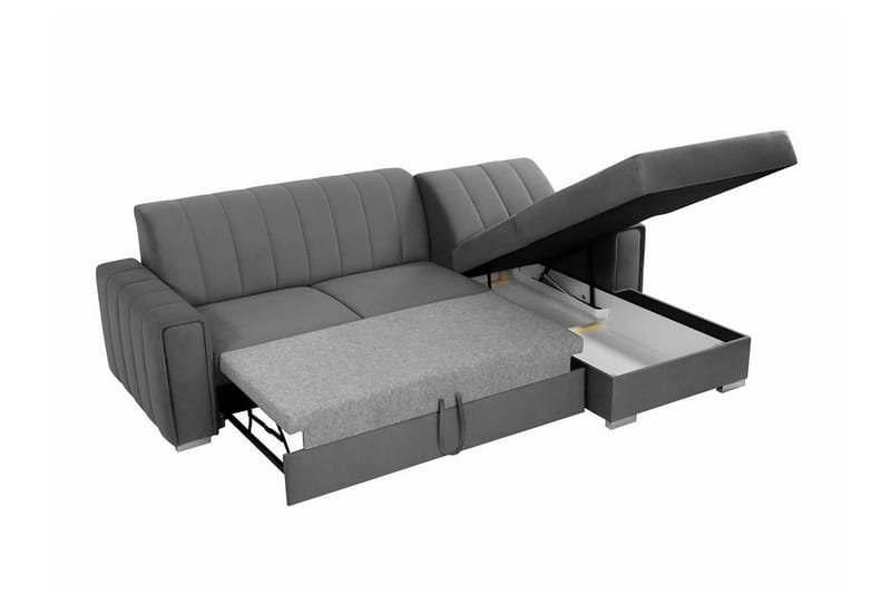 Denegal 3-seters Hjørnesovesofa - Svart - Møbler - Sofaer - Sovesofaer
