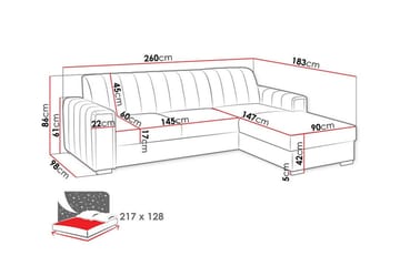 Denegal 3-seters hjørnesovesofa - Møbler - Sofaer - Sovesofaer