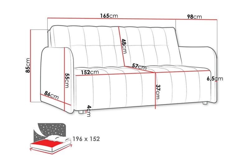 Denegal 3-seters Sovesofa - Brun - Møbler - Sofaer - Sovesofaer