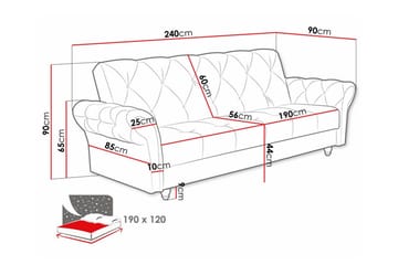 Denegal 3-seters Sovesofa - Lyse brun - Møbler - Sofaer - Sovesofaer
