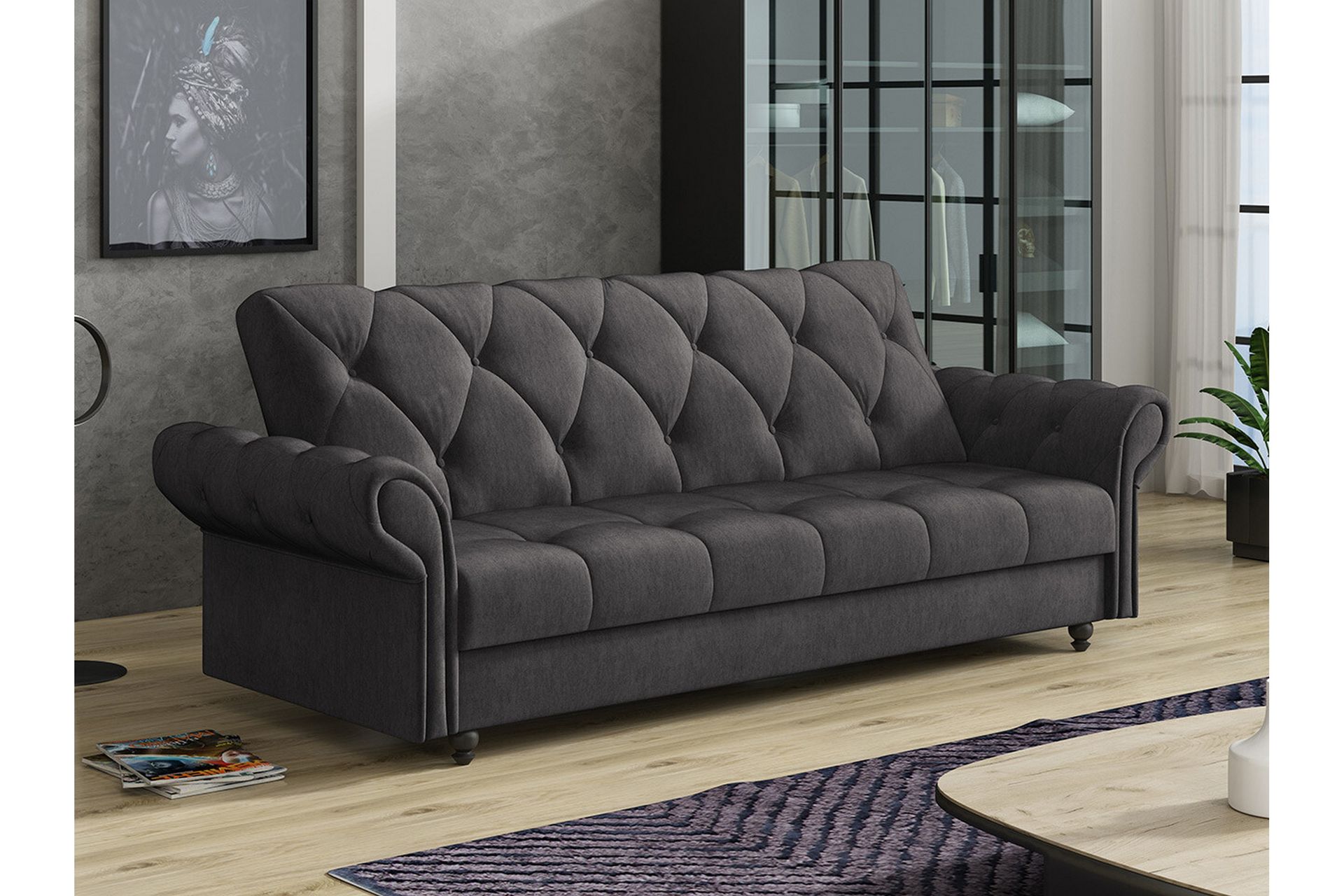Denegal 3-seters Sovesofa - Mørkebrun - Møbler - Sofaer - Sovesofaer