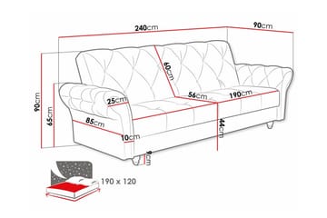 Denegal 3-seters Sovesofa - Mørkebrun - Møbler - Sofaer - Sovesofaer