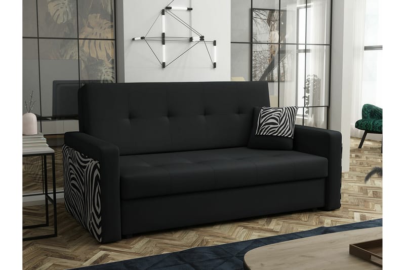 Denegal 3-seters Sovesofa - Svart - Møbler - Sofaer - Sovesofaer