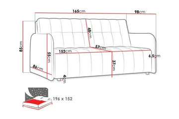Denegal 3-seters sovesofa - Møbler - Sofaer - Sovesofaer