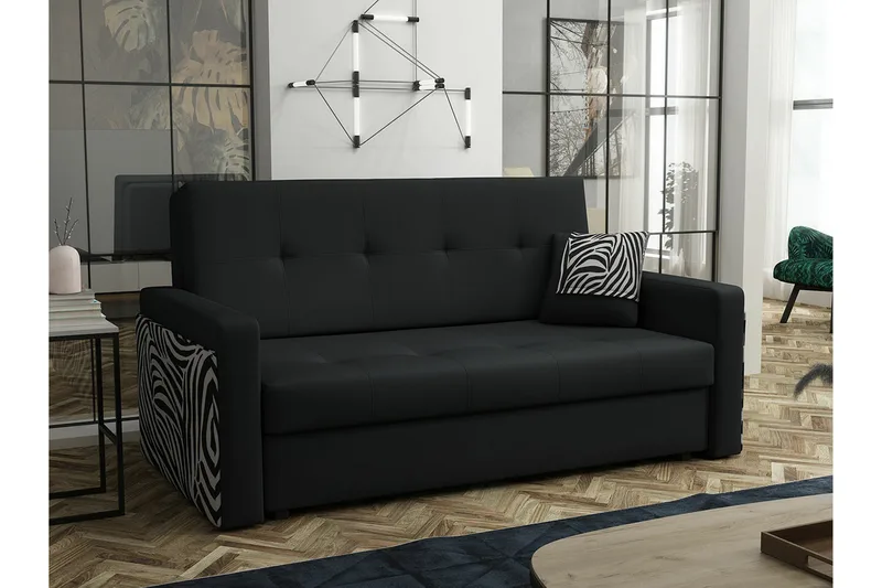 Denegal 3-sits Bäddsoffa Black - Møbler - Sofaer - Sovesofaer