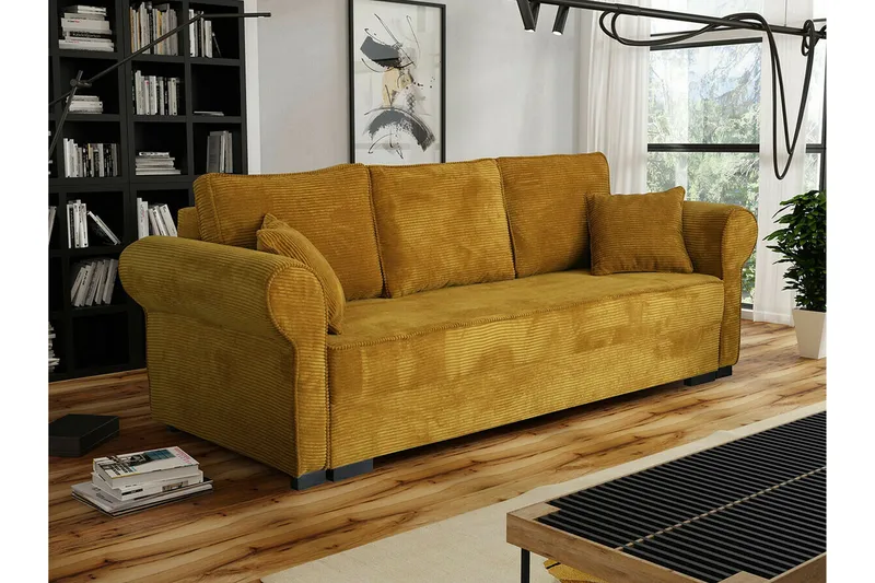 Denegal 3-sits Bäddsoffa NO_BRAND Mustard yellow - Møbler - Sofaer - Sovesofaer