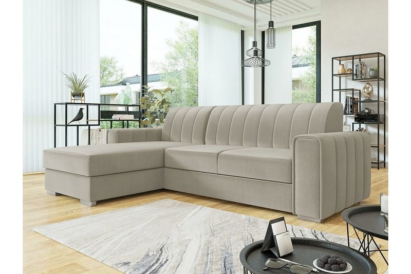 Denegal 3-sits Hörnbäddsoffa beige - Møbler - Sofaer - Sovesofaer
