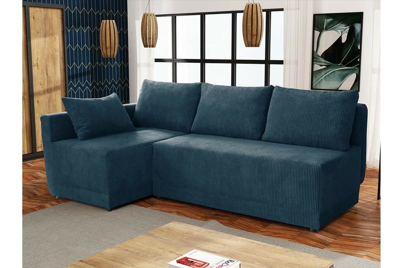 Denegal 3-sits Hörnbäddsoffa Dark blue - Møbler - Sofaer - Sovesofaer