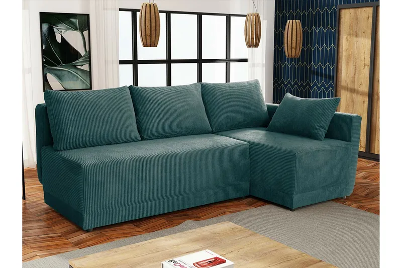 Denegal 3-sits Hörnbäddsoffa Green - Møbler - Sofaer - Sovesofaer