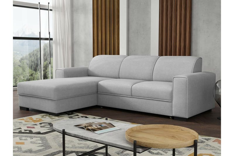Denegal 3-sits Hörnbäddsoffa Ljusgrå - Møbler - Sofaer - Sovesofaer