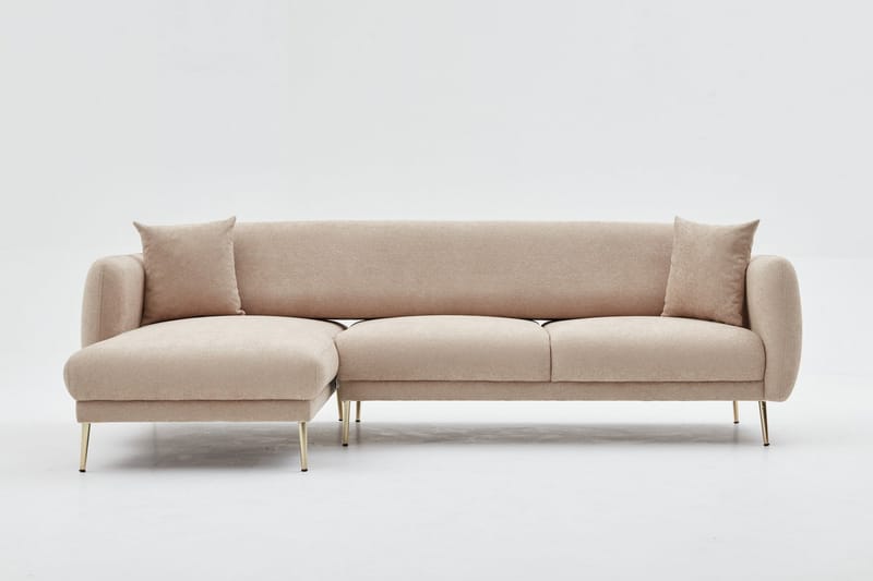 Devika Sovesofa med Sjeselong 4-seter - Beige - Møbler - Sofaer - Sovesofaer