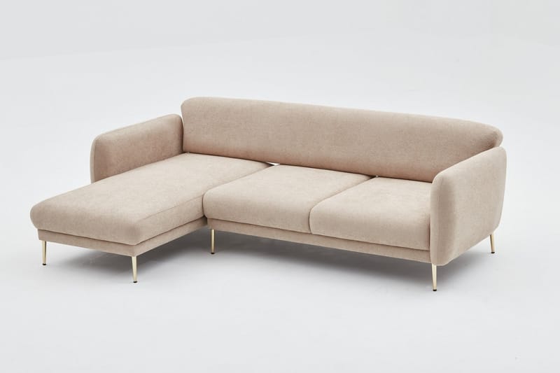 Devika Sovesofa med Sjeselong 4-seter - Beige - Møbler - Sofaer - Sovesofaer