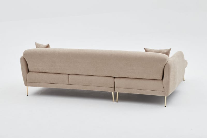 Devika Sovesofa med Sjeselong 4-seter - Beige - Møbler - Sofaer - Sovesofaer