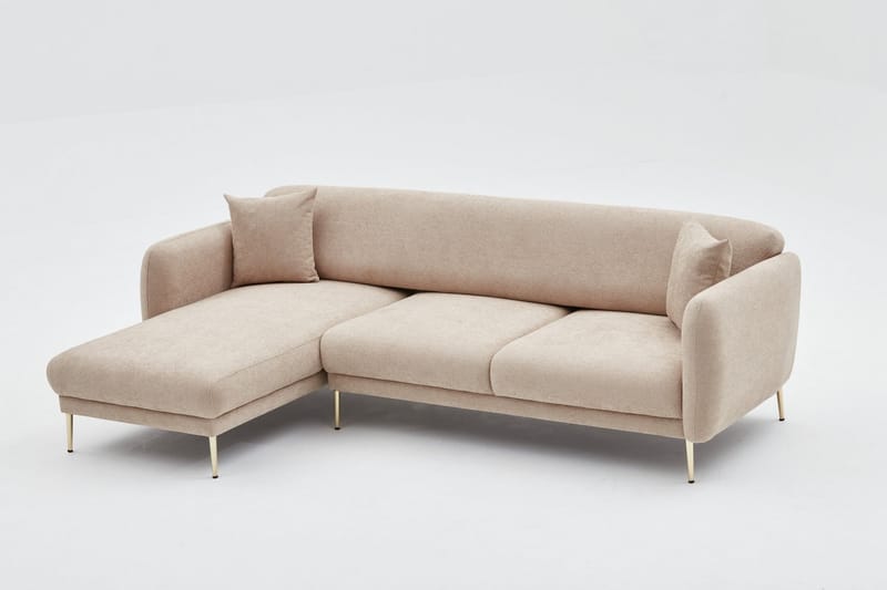Devika Sovesofa med Sjeselong 4-seter - Beige - Møbler - Sofaer - Sovesofaer