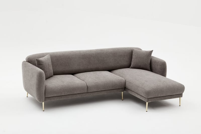Devika Sovesofa med Sjeselong 4-seter - Grå - Møbler - Sofaer - Sovesofaer