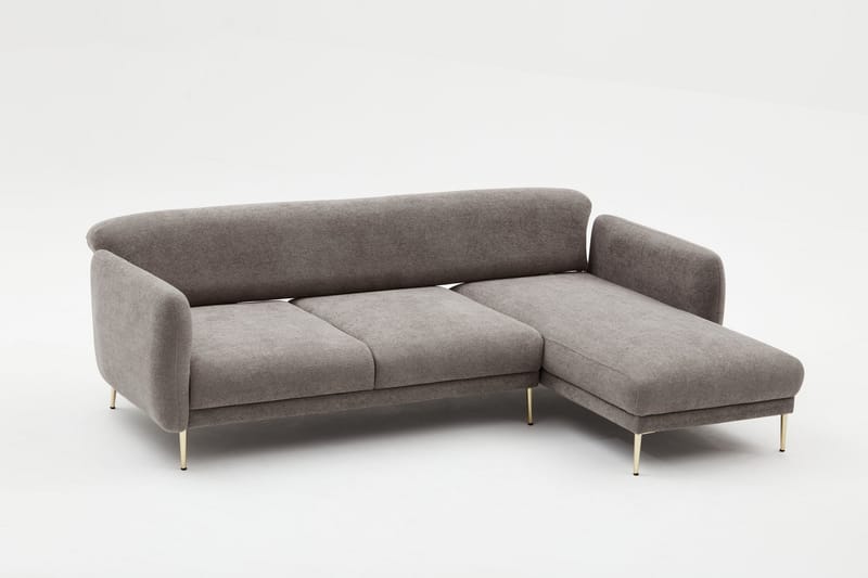 Devika Sovesofa med Sjeselong 4-seter - Grå - Møbler - Sofaer - Sovesofaer