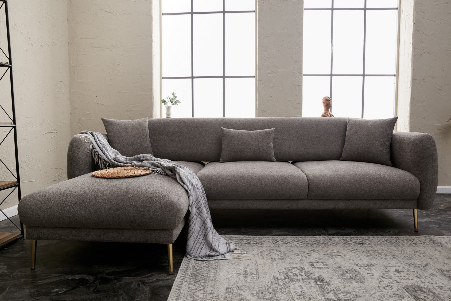 Devika Sovesofa med Sjeselong 4-seter - Grå - Møbler - Sofaer - Sovesofaer